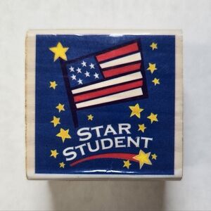 Star Student Stamp with American Flag Design - Excellent Condition